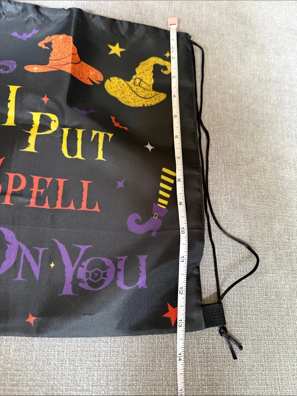 Hocus Pocus Black Halloween Drawstring Bag- 12 count
